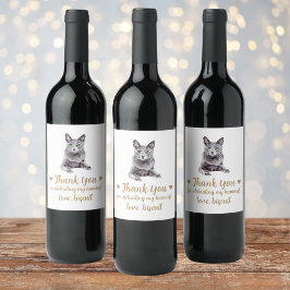 Etiqueta Para Botella De Vino Boda de gato personalizada