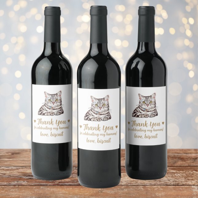 Etiqueta Para Botella De Vino Boda de gato personalizado (Subido por el creador)