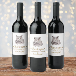 Etiqueta Para Botella De Vino Boda de gato personalizado