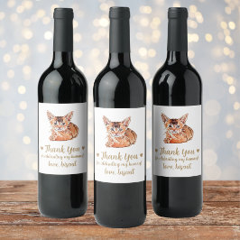 Etiqueta Para Botella De Vino Boda de gato personalizado