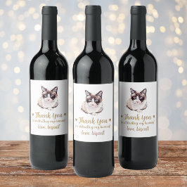 Etiqueta Para Botella De Vino Boda de gato personalizado