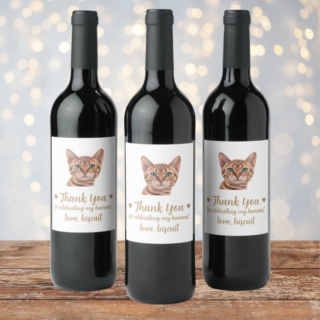 Etiqueta Para Botella De Vino Boda de gato personalizado (Subido por el creador)