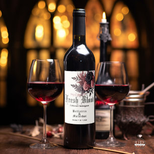 Etiqueta Para Botella De Vino Boda de gótico Vino rojo de sangre fresca