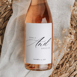 Etiqueta Para Botella De Vino Boda de guiones elegante y moderno