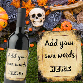 Etiqueta Para Botella De Vino Boda de Halloween grunge vintage