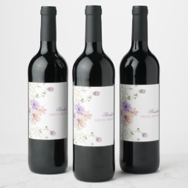 Etiqueta Para Botella De Vino Boda de Jardín de Cottage con Flores Silvestres Su