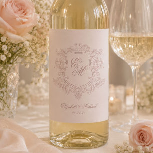 Etiqueta Para Botella De Vino boda de jardín floral victoriano