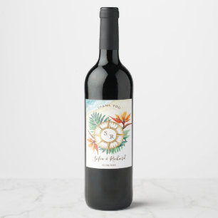Etiqueta Para Botella De Vino Boda de la Compañía de Pasaportes de Destino