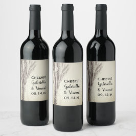 Etiqueta Para Botella De Vino Boda de la granja rural Dried Barley