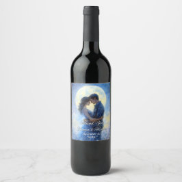 Etiqueta Para Botella De Vino Boda de la luna Celestial Love Night Sky Theme