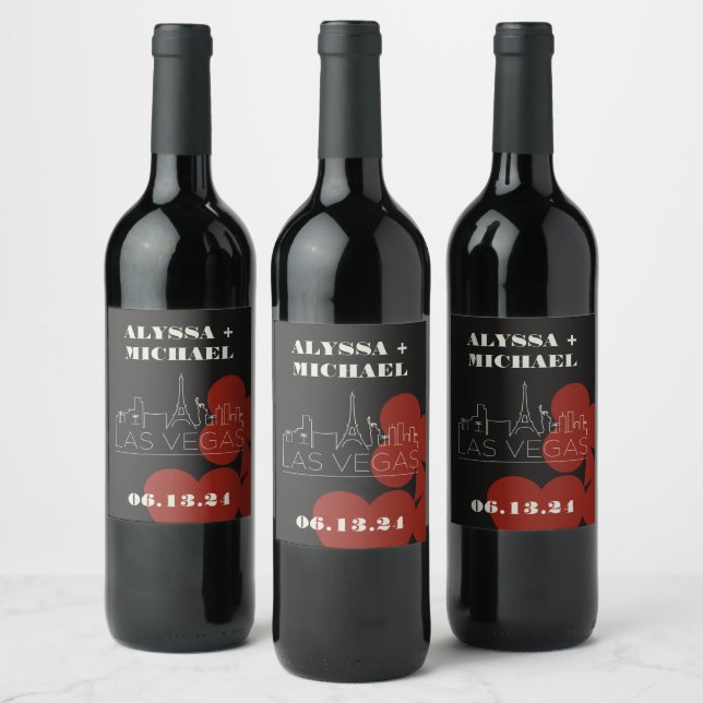 Etiqueta Para Botella De Vino Boda de la tarjeta de reproducción del Casino de L (Botellas)