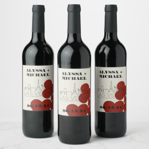 Etiqueta Para Botella De Vino Boda de la tarjeta de reproducción del Casino de L