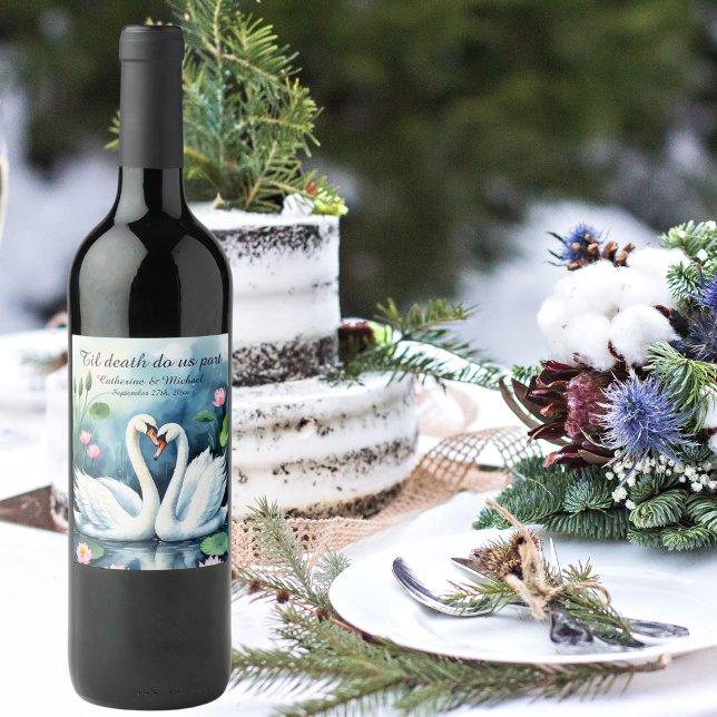 Etiqueta Para Botella De Vino Boda de Lotus Lake (Subido por el creador)