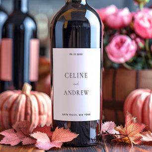 Etiqueta Para Botella De Vino Boda de mezcla de amor Minimalista moderno y etern