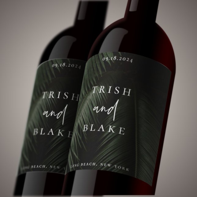 Etiqueta Para Botella De Vino Boda de Moody Tropics (Subido por el creador)