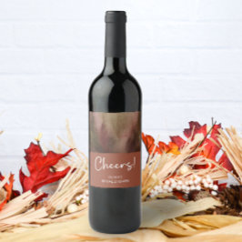 Etiqueta Para Botella De Vino Boda de Otoño Bosque Acuarela Terracota