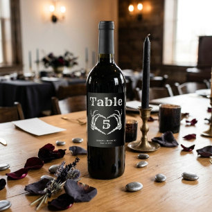 Etiqueta Para Botella De Vino Boda de otoño de Halloween corazón de cráneo gótic