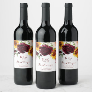 Etiqueta Para Botella De Vino Boda de Otoño Etiqueta de Vino Tinto Lab de Giraso
