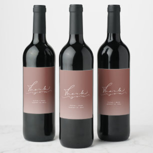Etiqueta Para Botella De Vino Boda de Otoño Invierno Favor de Agradecimiento Óxi
