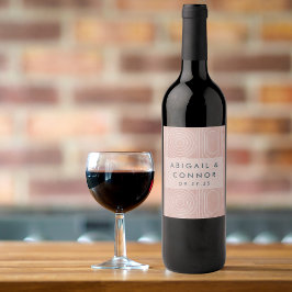 Etiqueta Para Botella De Vino Boda de óvalos y círculos de moda