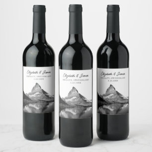 Etiqueta Para Botella De Vino Boda de Suiza Zermatt Matterhorn Favor