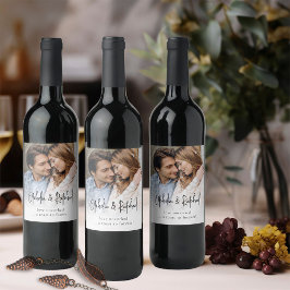 Etiqueta Para Botella De Vino Boda de superposición de fotografía de Motto con n