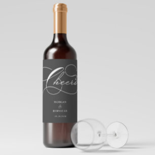 Etiqueta Para Botella De Vino Boda de tipografía de lujo