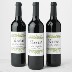 Etiqueta Para Botella De Vino Boda de vegetación acuática