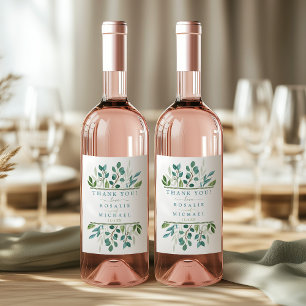 Etiqueta Para Botella De Vino Boda de vegetación botánica