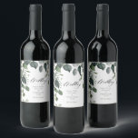 Etiqueta Para Botella De Vino Boda de vegetación y eucalipto<br><div class="desc">Colección de boda de vegetación y eucalipto. Suite completa disponible https://www.zazzle.com/collections/greenery-119810626079950849</div>