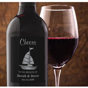 Etiqueta Para Botella De Vino Boda de vela de plata