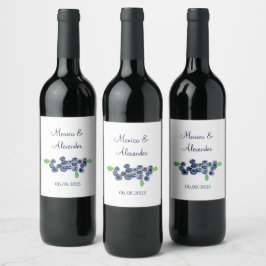 Etiqueta Para Botella De Vino Boda de verano de Blueberries Fruits