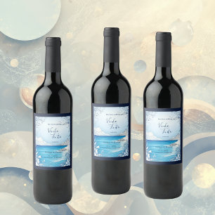 Etiqueta Para Botella De Vino boda de vibración de la costa azul