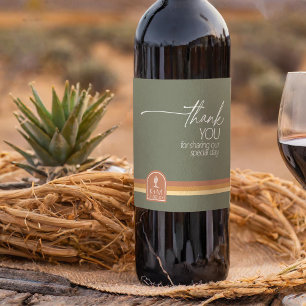 Etiqueta Para Botella De Vino Boda de vibraciones del desierto Gracias Stripe Sa