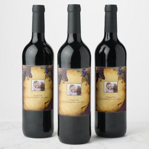 Etiqueta Para Botella De Vino Boda de viña de viñedos de viñedos de viñedos de  