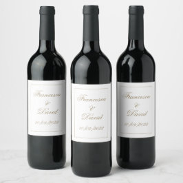 Etiqueta Para Botella De Vino Boda de vino de láminas blancas simples