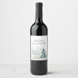 Etiqueta Para Botella De Vino Boda de Winter Pine