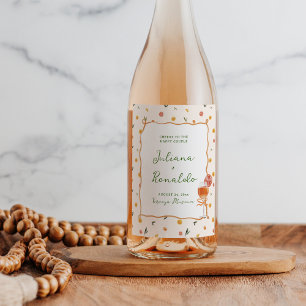Etiqueta Para Botella De Vino Boda del Cítrico Italiano caprichoso