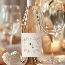 Etiqueta Para Botella De Vino Boda del marco antiguo floral de Rococo