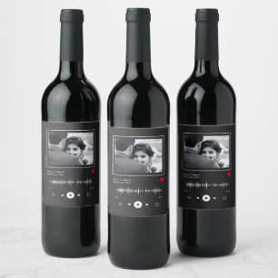 Etiqueta Para Botella De Vino Boda del reproductor de música