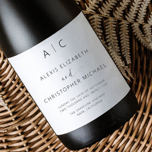 Etiqueta Para Botella De Vino Boda elegante Minimalista moderna