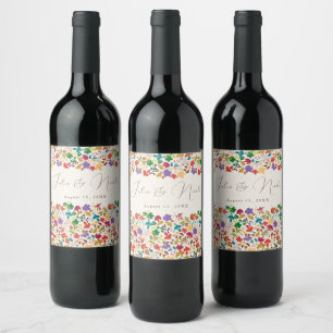 Etiqueta Para Botella De Vino Boda Flor De Pradera Amarillo Mostaza Purpura De P