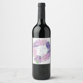 Etiqueta Para Botella De Vino Boda floral de la flor de la laguna de primavera