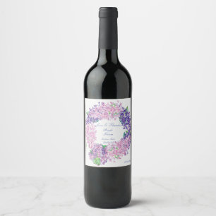 Etiqueta Para Botella De Vino Boda floral de la flor de la laguna de primavera
