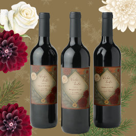 Etiqueta Para Botella De Vino boda floral elegante de otoño