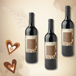 Etiqueta Para Botella De Vino Boda floral romántico