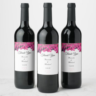 Etiqueta Para Botella De Vino Boda Floral Tropical