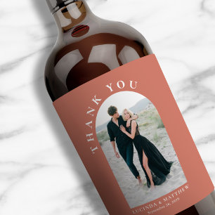 Etiqueta Para Botella De Vino Boda fotográfico de arte moderno Gracias