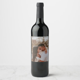Etiqueta Para Botella De Vino Boda fotográfico moderno de compromiso favor de re
