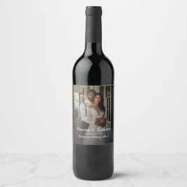 Etiqueta Para Botella De Vino Boda fotográfico moderno y elegante